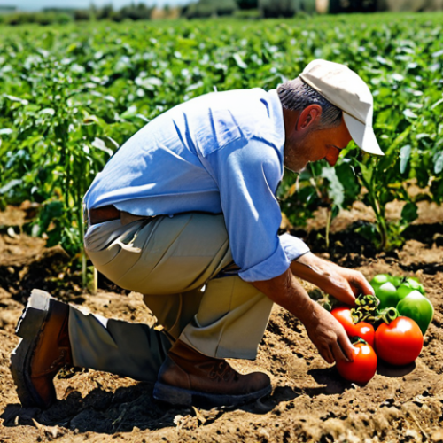 Home 18 Sustainable Agriculture Consulting**
"A professional agricultural consultant, fully clothed in appropriate field attire (khakis, button-down shirt, work boots), examining a healthy tomato crop in a sun-drenched Spanish field, perfect anatomy, correct proportions, natural pose, safe for work, appropriate content, professional, family-friendly, high quality"
**