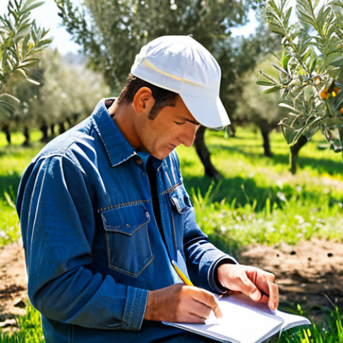 Home 9 Soil Analysis in an Orchard**
"A professional agricultural technician, fully clothed in appropriate field attire (jeans, work shirt, hat), performing soil analysis in a sunny orchard. He/she is using a soil testing kit and taking notes in a notebook. Fruit trees (olives or oranges) are visible in the background. Focus on proper technique and a scientific approach. Safe for work, appropriate content, professional, modest, perfect anatomy, correct proportions, well-formed hands, proper finger count, natural pose."
**