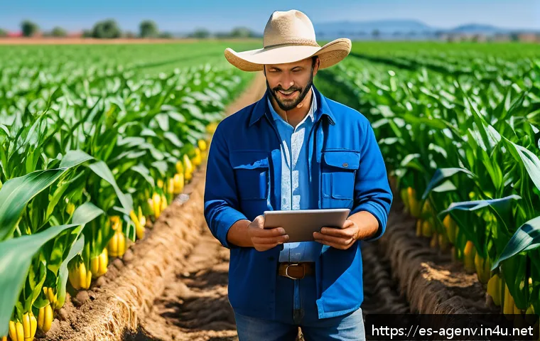 농업환경기술자 연봉 수준과 협상 방법 - A professional agronomist in a vibrant Mexican agricultural field, wearing neat business casual atti...